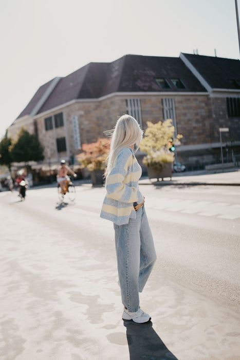 Cardigan Blue/Gelb