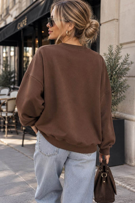 Sweater Schoko New York Leo-Print