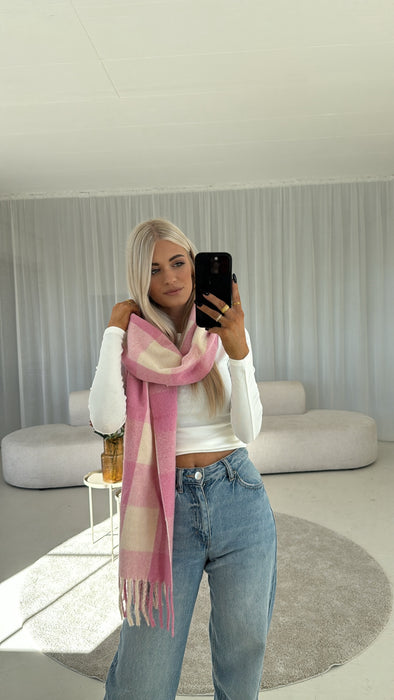 Schal Rosé/White