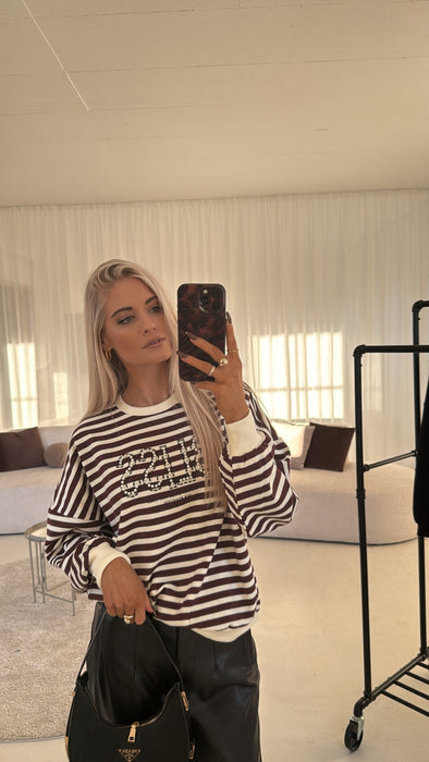 Sweater Stripes Weinrot✨