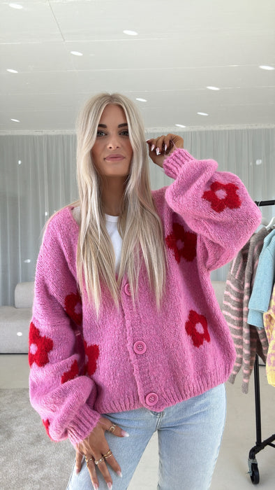Cardigan Flowers Pink