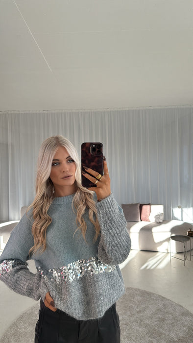 Pullover Glitzer Blue/Silber