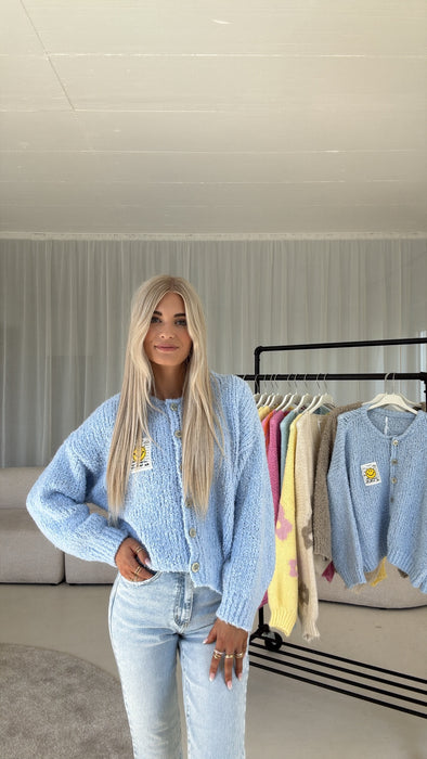 Boucle Smily Cardigan Blue