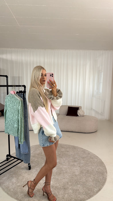 Cardigan Rosa/Braun