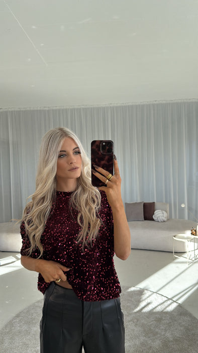 Oversize T-Shirt Glitzer Red