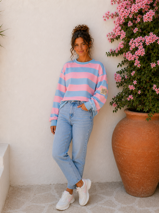Sweater Butterstoff - Rosa/Blue