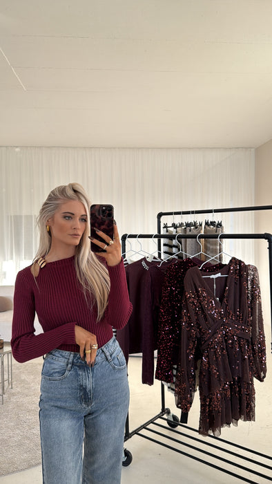 Longsleve Cut Out Burgunder✨