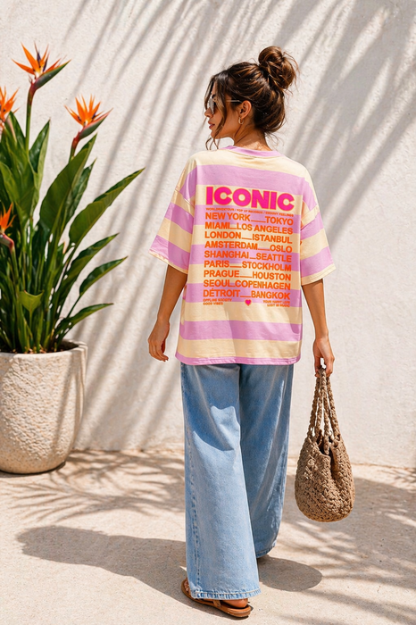 T-Shirt Iconic Rosé/Gelb