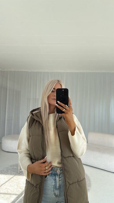 Weste Taupe Lang