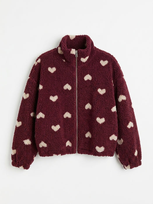 Teddyjacke Amy Burgunder