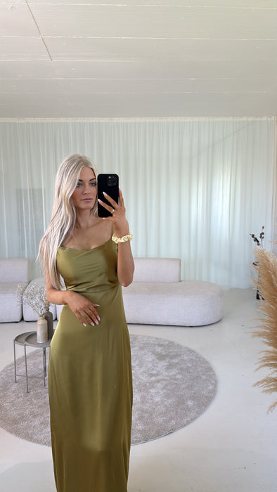 Satin Dress Green