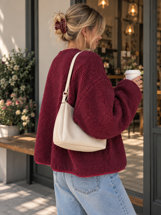Teddyjacke mit Herz Burgunder