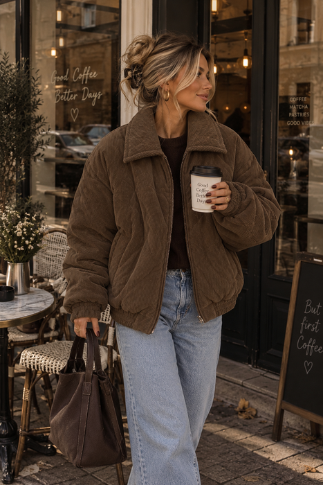 Bomberjacke Cord Braun