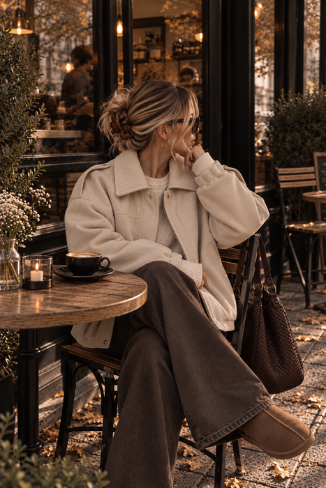 Wildlederjacke Beige