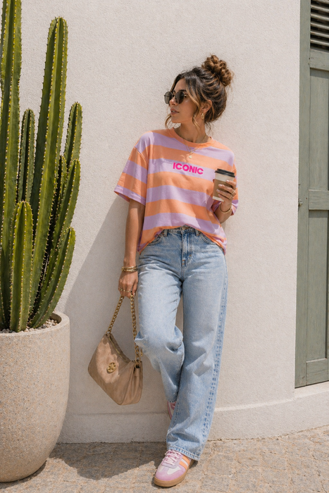 T-Shirt Iconic Peach/Flieder