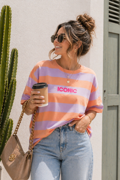 T-Shirt Iconic Peach/Flieder