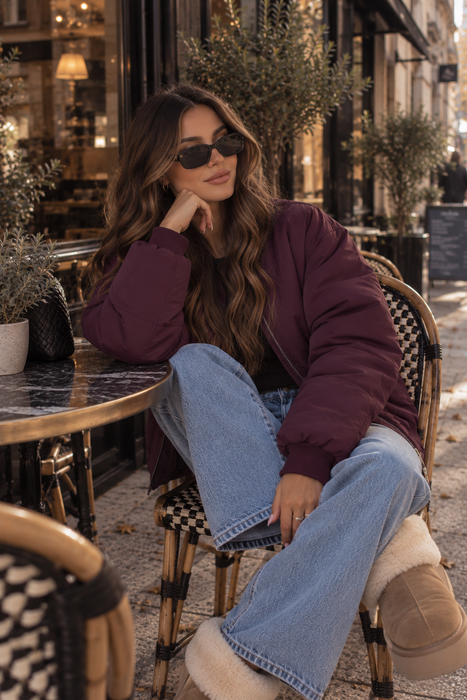 Bomberjacke Aubergine