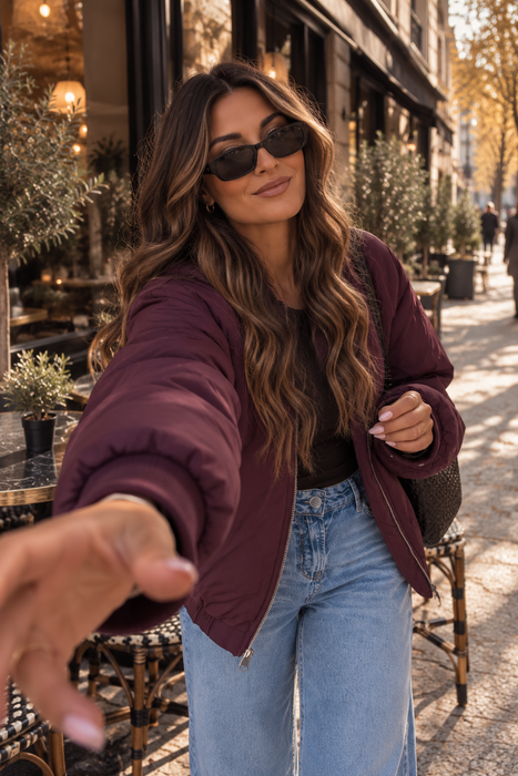 Bomberjacke Aubergine
