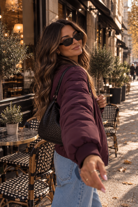 Bomberjacke Aubergine