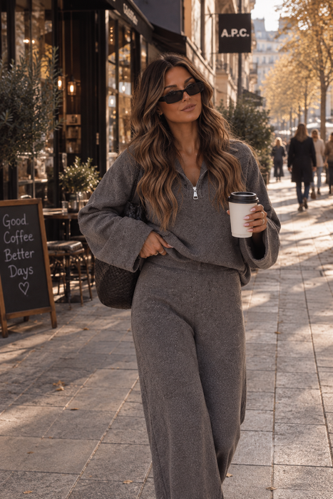 Strickhose Taupe