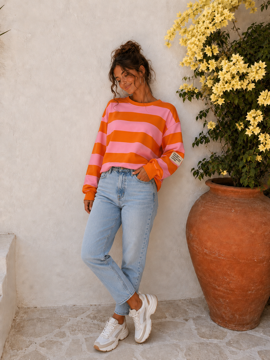 Sweater Butterstoff - Rosa/Orange