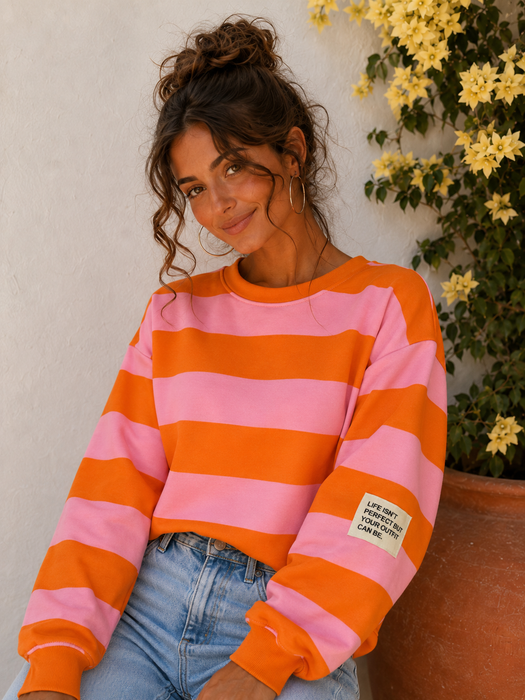 Sweater Butterstoff - Rosa/Orange