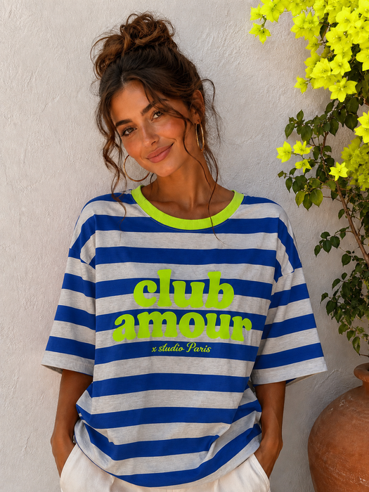 T-Shirt Club Amour Blau/Grau