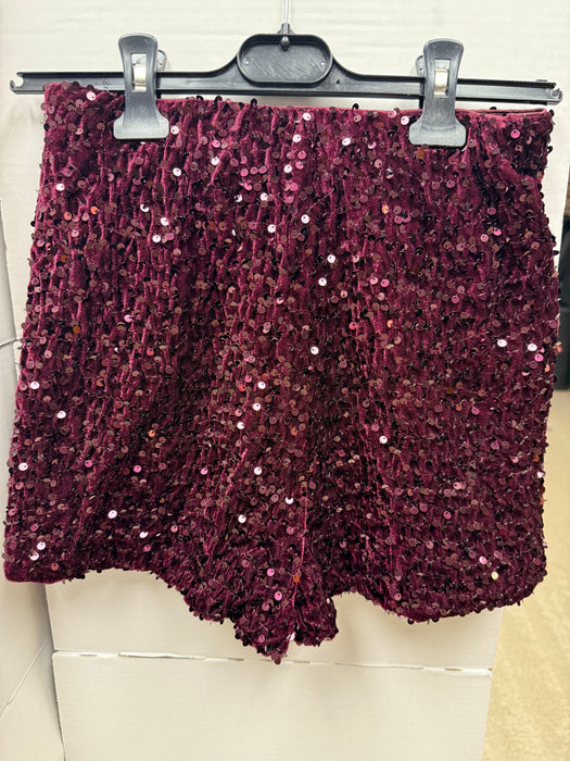 Pailletten Skort Burgunder