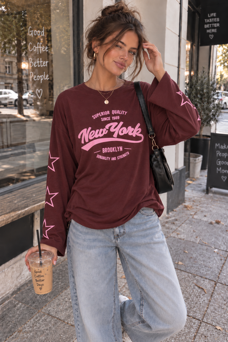 Sweater New York Burgunder