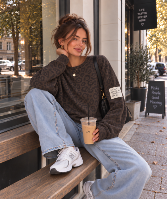 Leo-Sweater Schoko-Schwarz