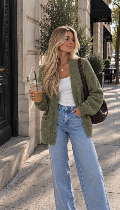 Cardigan Khaki - Ohne Rückgaberecht