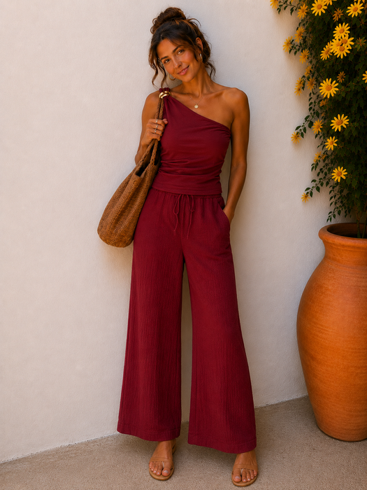 Oberteil Dusty Red mit goldener Schnalle