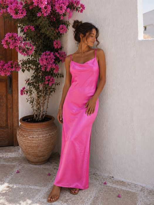 Viskose Kleid Pink- Ohne Rückgaberecht ✨