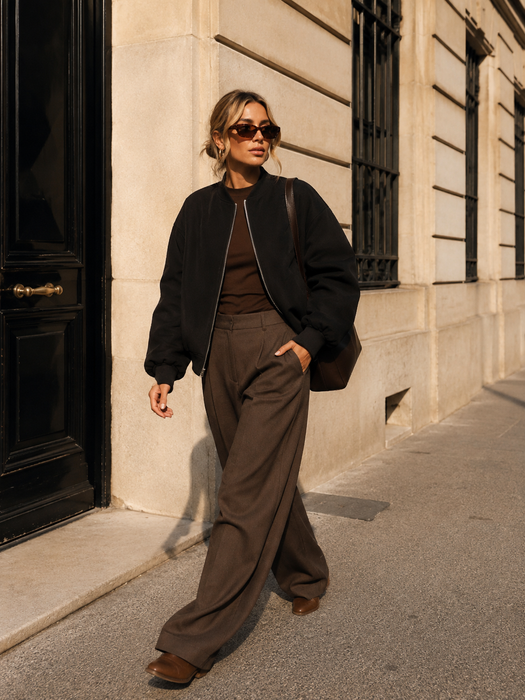 Cropped Bomberjacke Black