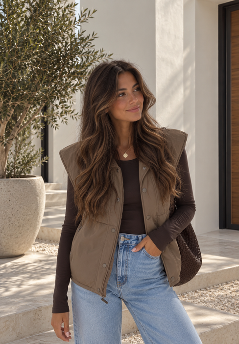 Teddy Wende Weste Camel