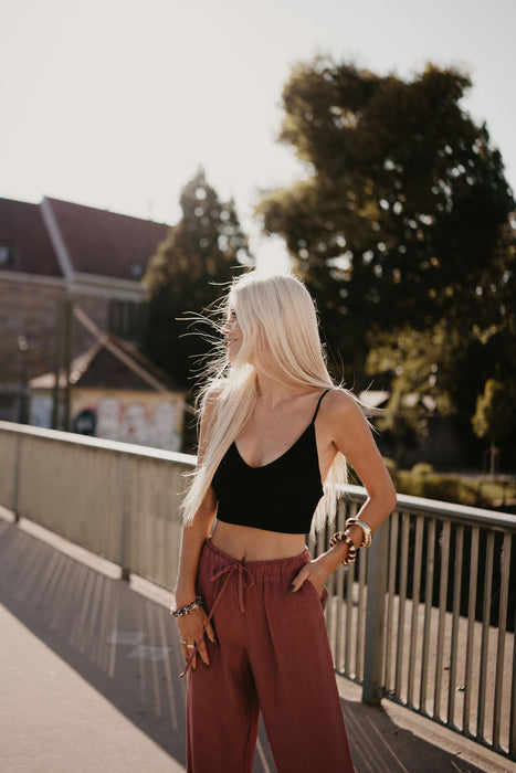 Leinenhose Beere