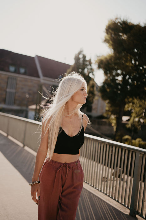 Leinenhose Beere