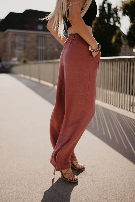 Leinenhose Beere