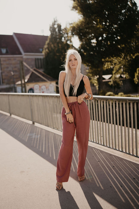 Leinenhose Beere
