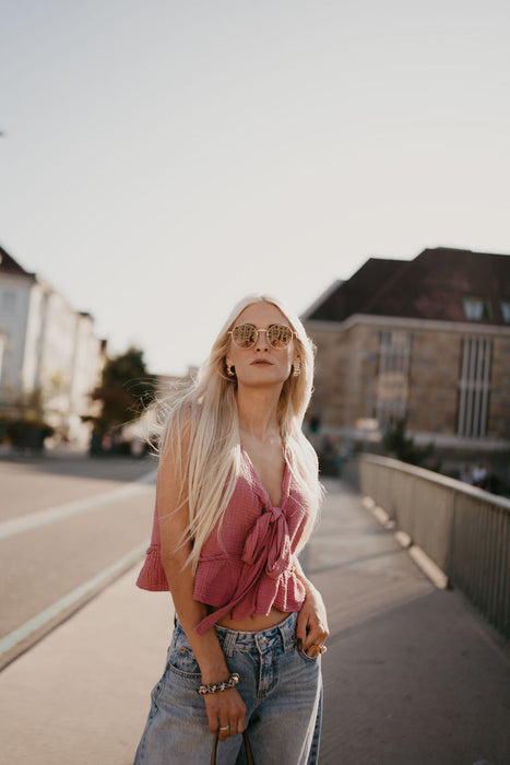 Musselin Oberteil Amber Beere
