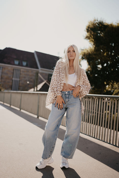Musselinbluse Leo Sand
