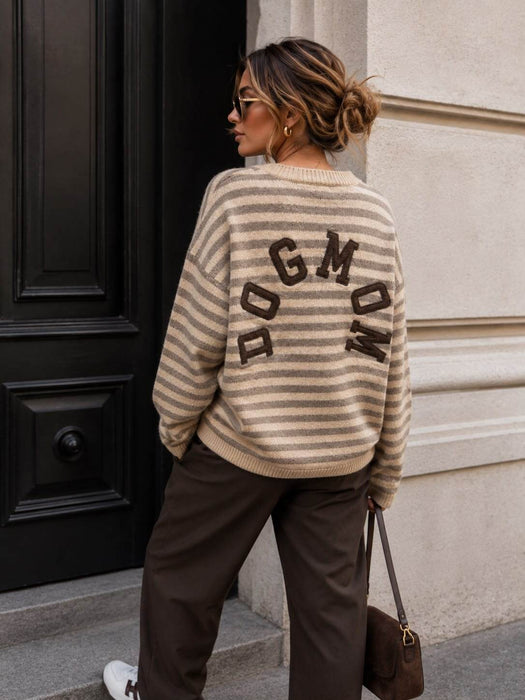 Pullover Dog Mom Taupe