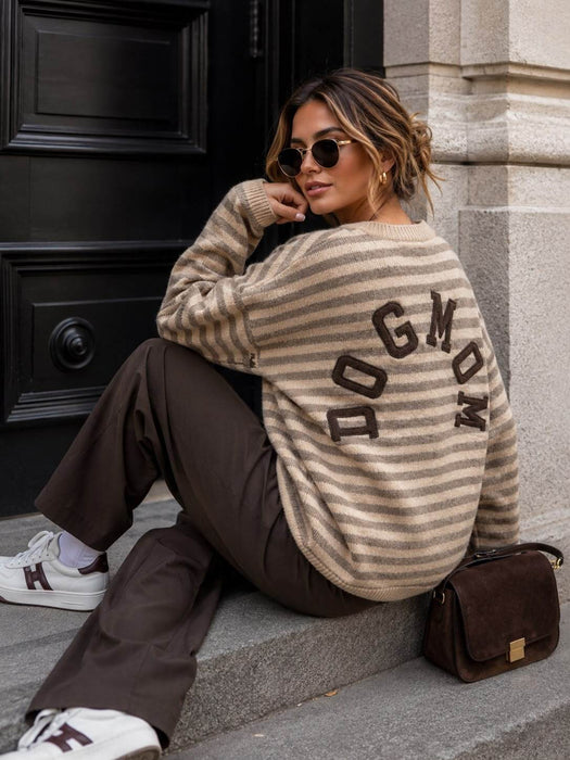Pullover Dog Mom Taupe
