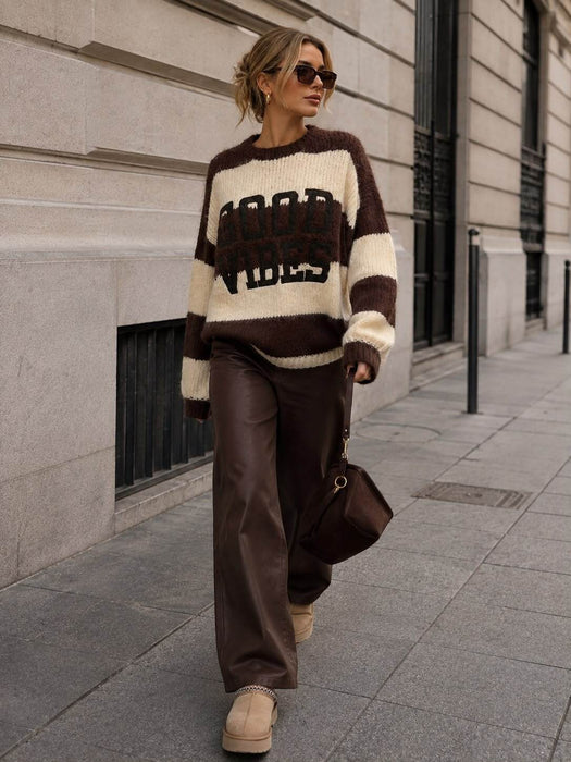 Pullover Good Vibes Braun