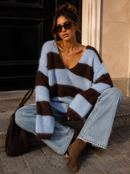 V- Pullover Mary Blau