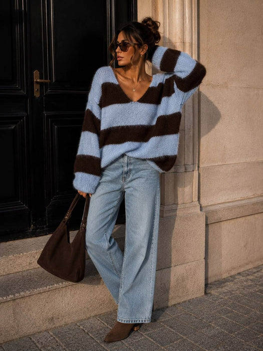 V- Pullover Mary Blau